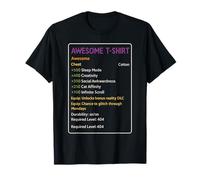Funny RPG Item Stats Geek Pixel Art Gamer Loot Retro Camiseta