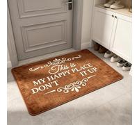 Funny Rug This is My Happy Space Don't Mess It Up,This is My Happy Place Don't Fuck It Up Absorbent Non Slip Doormat Rug,Humorous Home Decor Floor Entryway Mat for Living Room Party,HousewarmingGift
