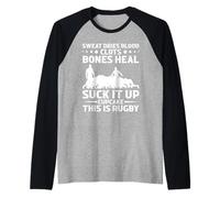 Funny Rugby Suck It Up Cupcake Hombres Mujeres Ruck Camiseta Manga Raglan