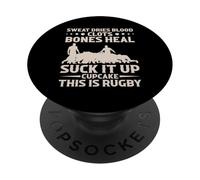 Funny Rugby Suck It Up Cupcake Hombres Mujeres Ruck PopSockets PopGrip Adhesivo