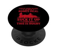Funny Rugby Suck It Up Cupcake Hombres Mujeres Ruck PopSockets PopGrip Adhesivo