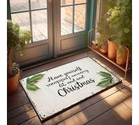 Funny Rugs For Front Door Have Yourself A Merry Little Christmas Sign with Green Leaves Doormat Kitchen Stuff Welcome Mats Funny (50 x 80 cm)