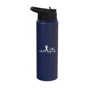 Funny Run Now Wine Later Funny Girl Running Stainless Steel Insulated Water Bottle