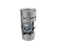 Funny Running Esc Key, Escape Room Enthusiast, Nerdy Escape Vaso térmico de acero inoxidable de doble pared