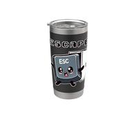 Funny Running Esc Key, Escape Room Enthusiast, Nerdy Escape Vaso térmico de acero inoxidable de doble pared