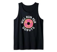 Funny Running Saying with Sweet Graphic Will Run For Donuts Camiseta sin Mangas