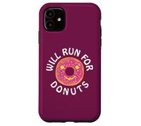 Funny Running Saying with Sweet Graphic Will Run For Donuts Carcasa para iPhone 11