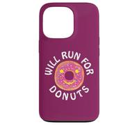 Funny Running Saying with Sweet Graphic Will Run For Donuts Carcasa para iPhone 13 Pro