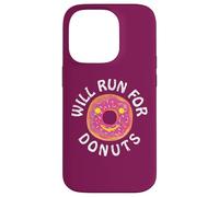 Funny Running Saying with Sweet Graphic Will Run For Donuts Carcasa para iPhone 14 Pro