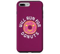 Funny Running Saying with Sweet Graphic Will Run For Donuts Carcasa para iPhone 7 Plus/8 Plus