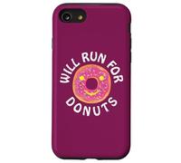 Funny Running Saying with Sweet Graphic Will Run For Donuts Carcasa para iPhone SE (2020) / 7/8