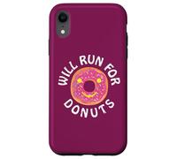 Funny Running Saying with Sweet Graphic Will Run For Donuts Carcasa para iPhone XR