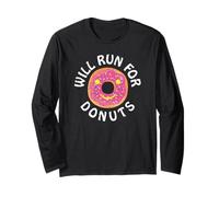 Funny Running Saying with Sweet Graphic Will Run For Donuts Manga Larga