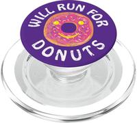 Funny Running Saying with Sweet Graphic Will Run For Donuts PopSockets PopGrip para MagSafe