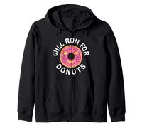 Funny Running Saying with Sweet Graphic Will Run For Donuts Sudadera con Capucha