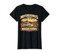 Funny RV Motorhome Before Nursing Homes Campers Camiseta gráfica económica, Mujer, Negro, M