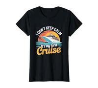 Funny Sailing I Can't Keep Calm Es mi Primer Crucero Camiseta gráfica económica, Mujer, Negro, M