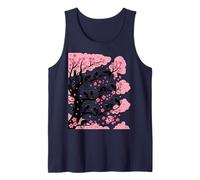 Funny Sakura Cute Cozy Cats - Árbol de cerezo japonés Camiseta sin Mangas