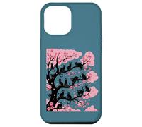 Funny Sakura Cute Cozy Cats - Árbol de cerezo japonés Carcasa para iPhone 12 Pro Max