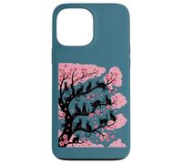 Funny Sakura Cute Cozy Cats - Árbol de cerezo japonés Carcasa para iPhone 13 Pro Max