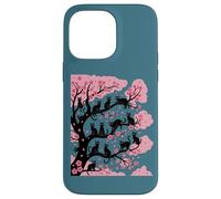 Funny Sakura Cute Cozy Cats - Árbol de cerezo japonés Carcasa para iPhone 14 Pro Max