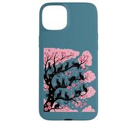 Funny Sakura Cute Cozy Cats - Árbol de cerezo japonés Carcasa para iPhone 15 Plus