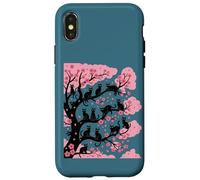 Funny Sakura Cute Cozy Cats - Árbol de cerezo japonés Carcasa para iPhone X/XS