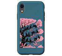Funny Sakura Cute Cozy Cats - Árbol de cerezo japonés Carcasa para iPhone XR