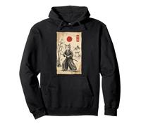 Funny Samurai Cat Warrior Japanese Ukiyo-e Ink Wash Painting Sudadera con Capucha