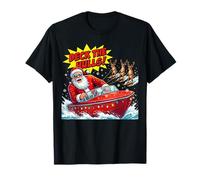 Funny Santa Boat Deck The Hulls Christmas Cruise Parent Kids Camiseta