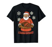 Funny Santa Brisket Sleigh BBQ Smoked Meat Holiday Humor Camiseta