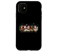 Funny Santa Chicken Lineup Christmas Lights Farmer Xmas Tree Carcasa para iPhone 11