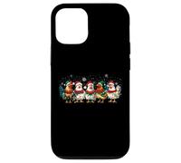 Funny Santa Chicken Lineup Christmas Lights Farmer Xmas Tree Carcasa para iPhone 12/12 Pro