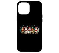 Funny Santa Chicken Lineup Christmas Lights Farmer Xmas Tree Carcasa para iPhone 12 Pro MAX
