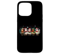 Funny Santa Chicken Lineup Christmas Lights Farmer Xmas Tree Carcasa para iPhone 15 Pro MAX