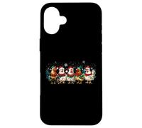 Funny Santa Chicken Lineup Christmas Lights Farmer Xmas Tree Carcasa para iPhone 16 Plus