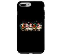 Funny Santa Chicken Lineup Christmas Lights Farmer Xmas Tree Carcasa para iPhone 7 Plus/8 Plus