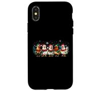 Funny Santa Chicken Lineup Christmas Lights Farmer Xmas Tree Carcasa para iPhone X/XS
