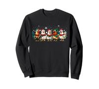 Funny Santa Chicken Lineup Christmas Lights Farmer Xmas Tree Sudadera