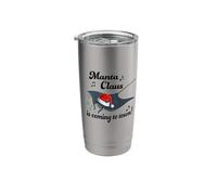 Funny Santa Christmas Manta Claus Is Coming Manta Ray Lover Vaso térmico de acero inoxidable de doble pared