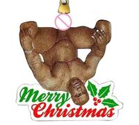 Funny Santa Claus Christmas Pendants - Rearview Mirror Acrylic Charm, Keychain & Bag Pendant, Naughty Christmas Ornaments,Hanging Pendant Decorations For Home Living Room Bedroom Kitchen Balcony Party