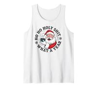 Funny Santa Coffee Christmas - Ho Ho Holy Wow Qué año Camiseta sin Mangas