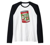 Funny Santa Fart Soup Can Labels - Christmas Party Graphic Camiseta Manga Raglan