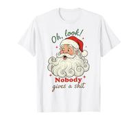 Funny Santa Oh Look Nobody Gives a Shit Camiseta