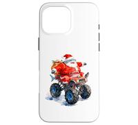 Funny Santa Shark Driving Monster Car Truck Día de Navidad Carcasa para iPhone 16 Pro MAX