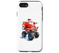 Funny Santa Shark Driving Monster Car Truck Día de Navidad Carcasa para iPhone SE (2020) / 7/8