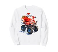 Funny Santa Shark Driving Monster Car Truck Día de Navidad Sudadera