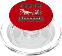 Funny Santa Sleigh Riding Dinosaur T-Rex Christmas Costume PopSockets PopGrip para MagSafe
