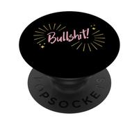Funny Sarcastic Adult Joke Womens Cute Pink Bullshit PopSockets PopGrip Adhesivo