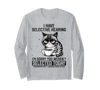 Funny Sarcastic Cat Saying I Have Selective Hearing Manga Larga